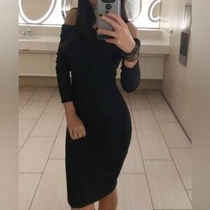 Derek Heart Gray Long Sleeve Cold Shoulder Dress Size M